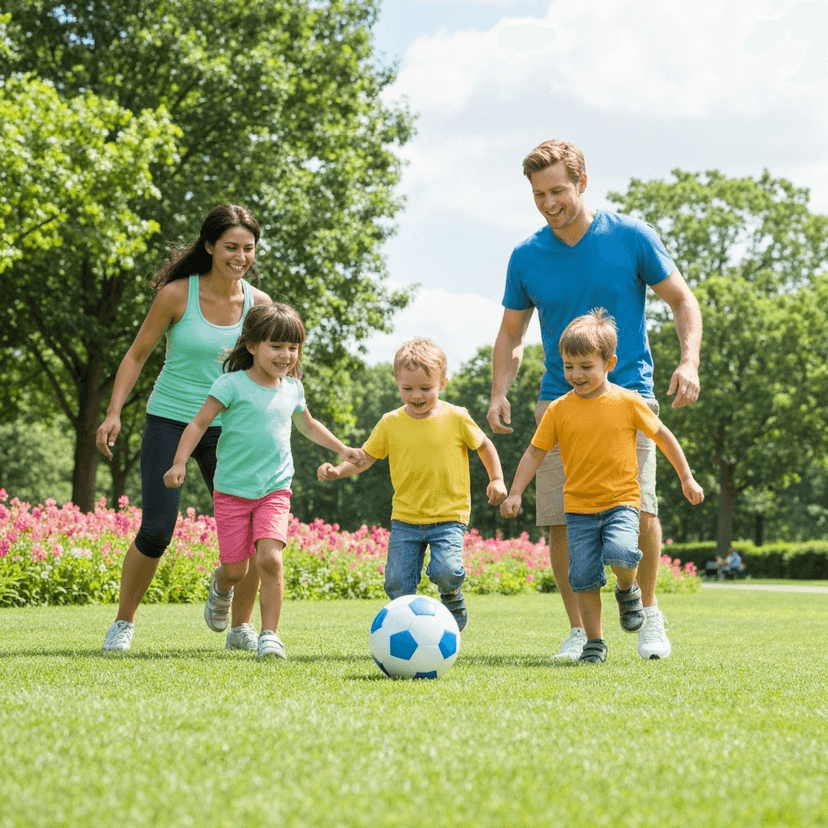 Family playing together after spine treatment