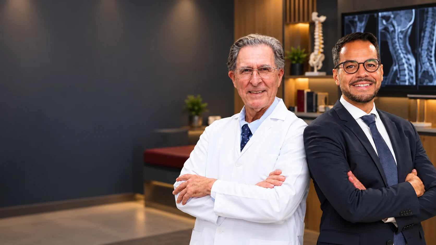 The two ProSpine surgeons standing together in the clinic
