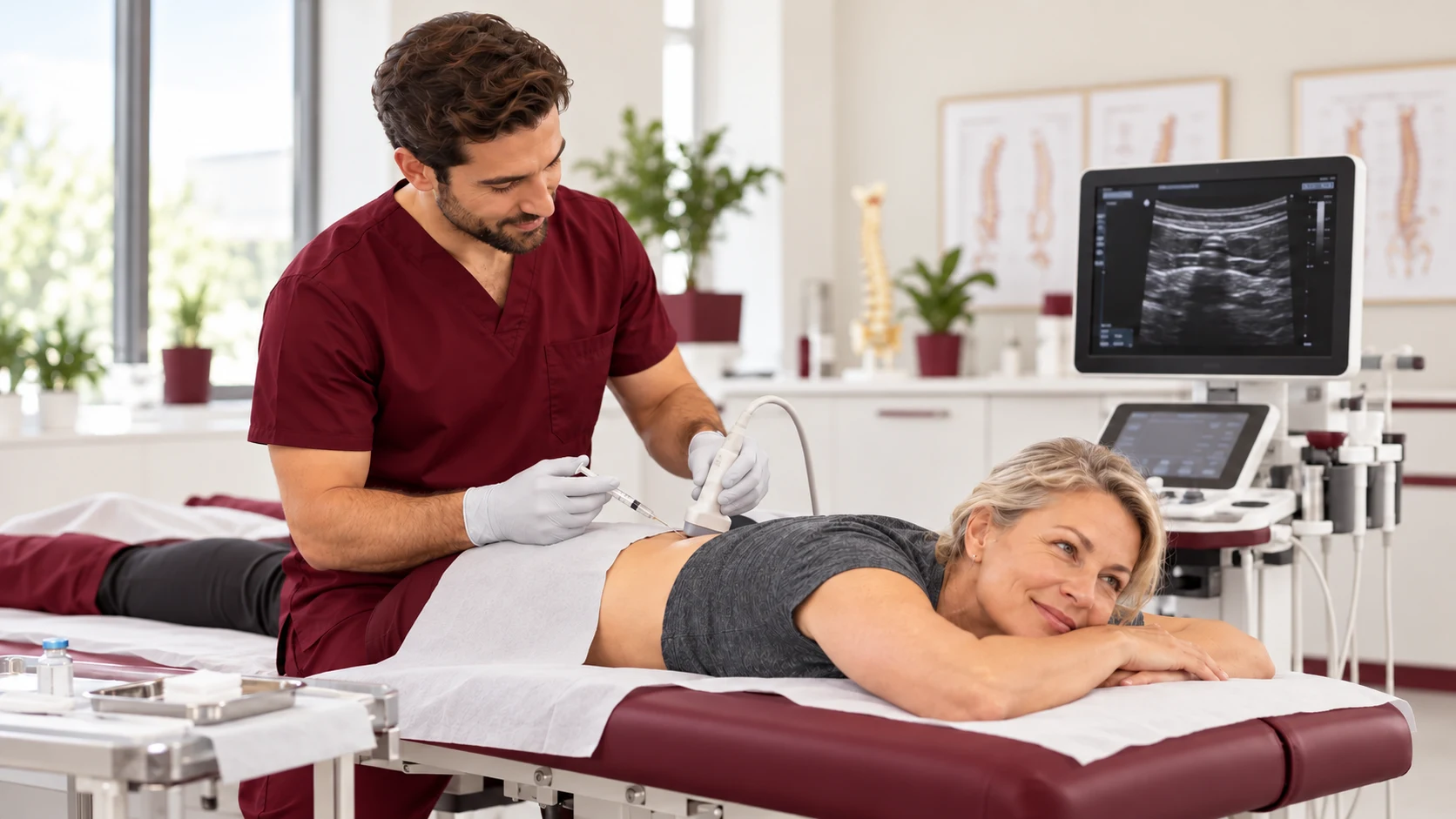 Ultrasound-guided spinal injection therapy