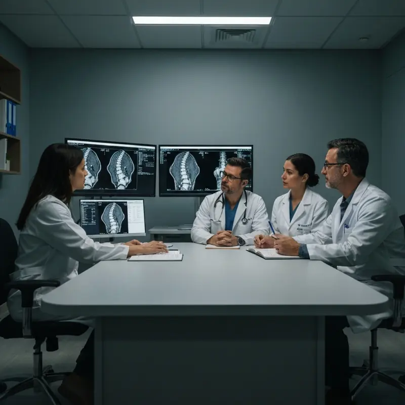 The ProSpine team reviewing spine imaging together
