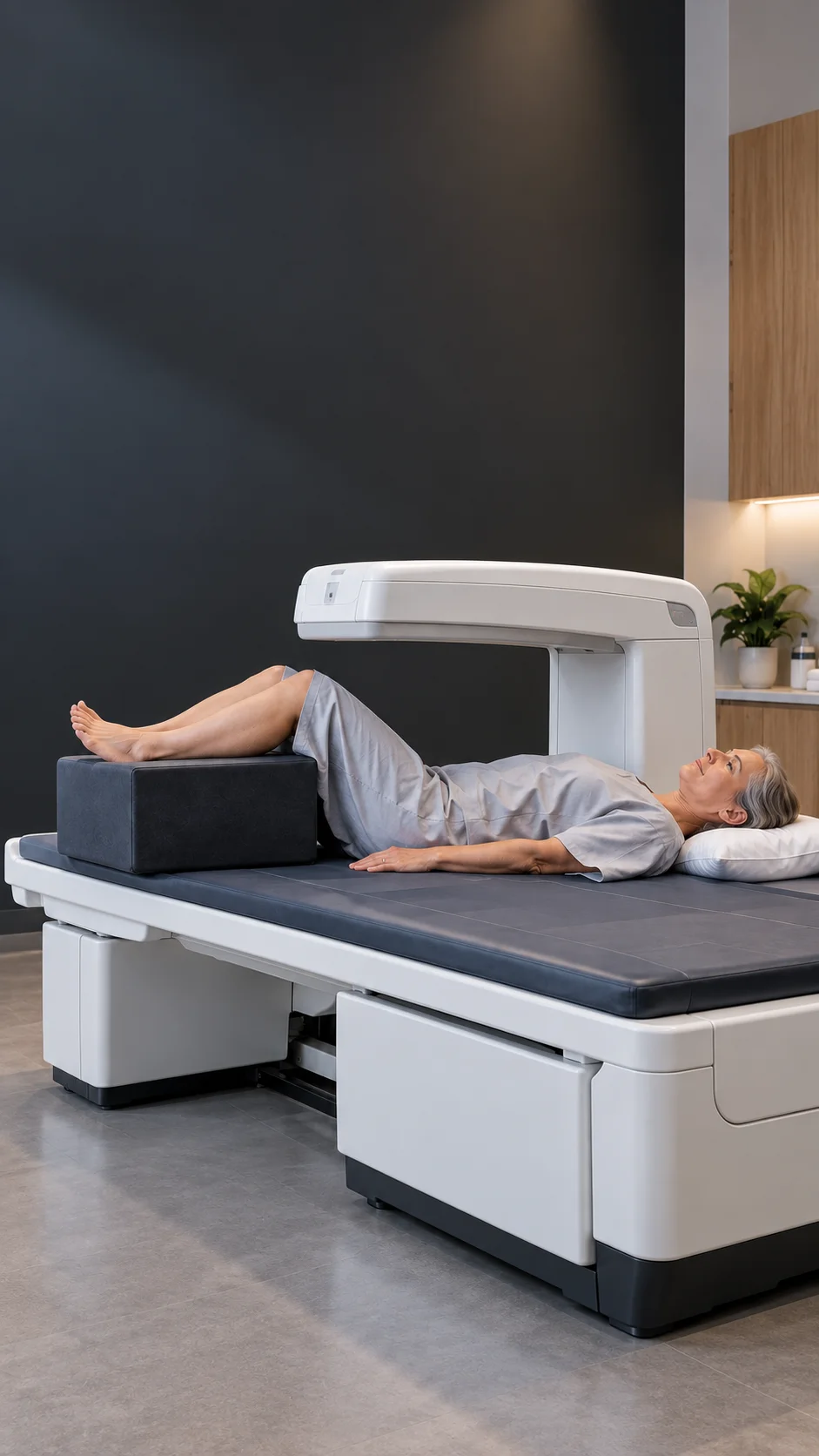 A surgeon discussing bone density results with a patient